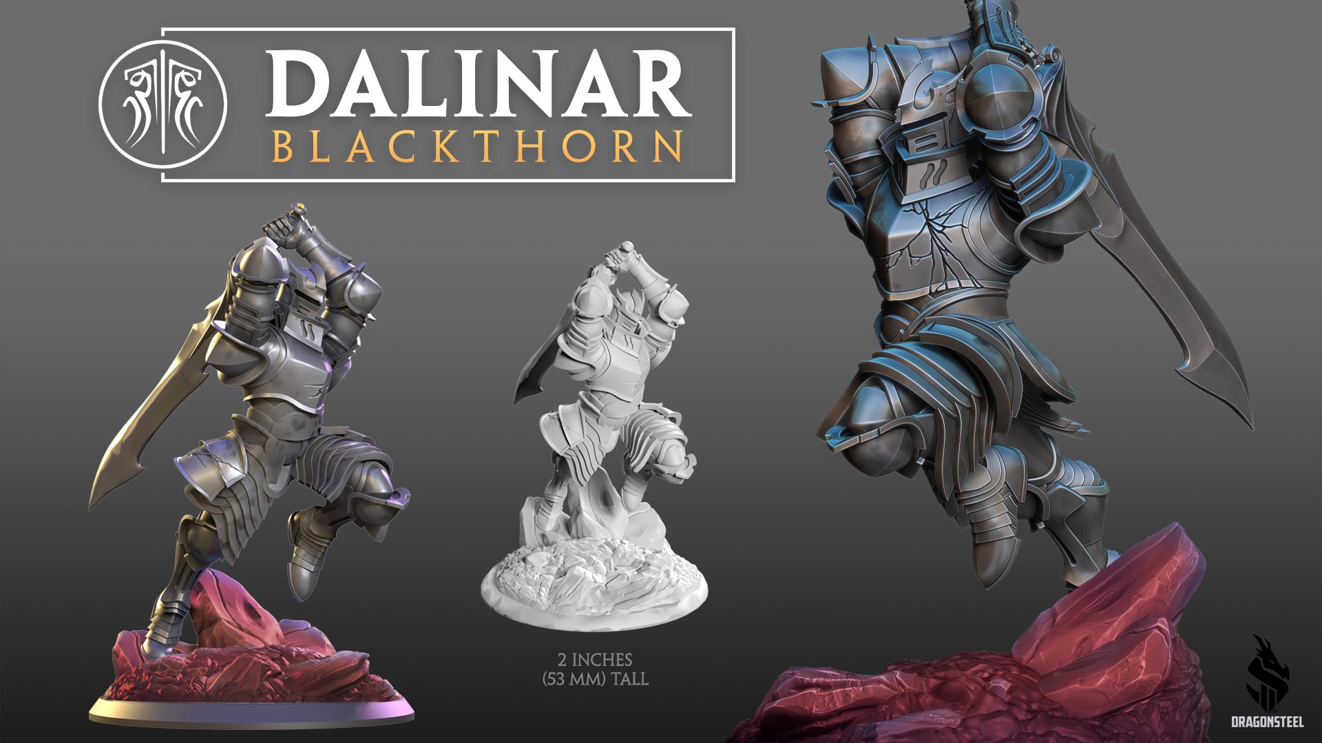 PREVIEW - Stormlight Premium Miniatures - Dalinar Blackthorn, modelo 3D